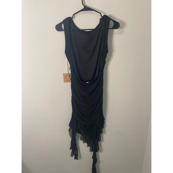 New Bailey Rose Mesh Mini Ruffle Lace Dress Size Medium - Picture 3 of 4